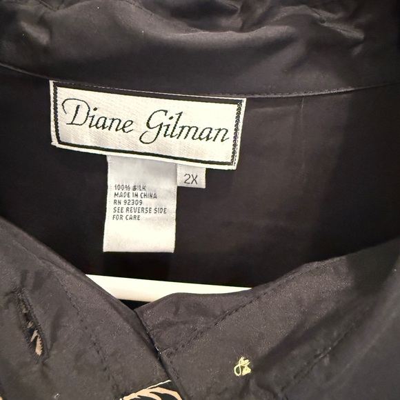 Diane Gilman Leopard dazzling silk Shirt with Tiger Design - Picture 3 of 3